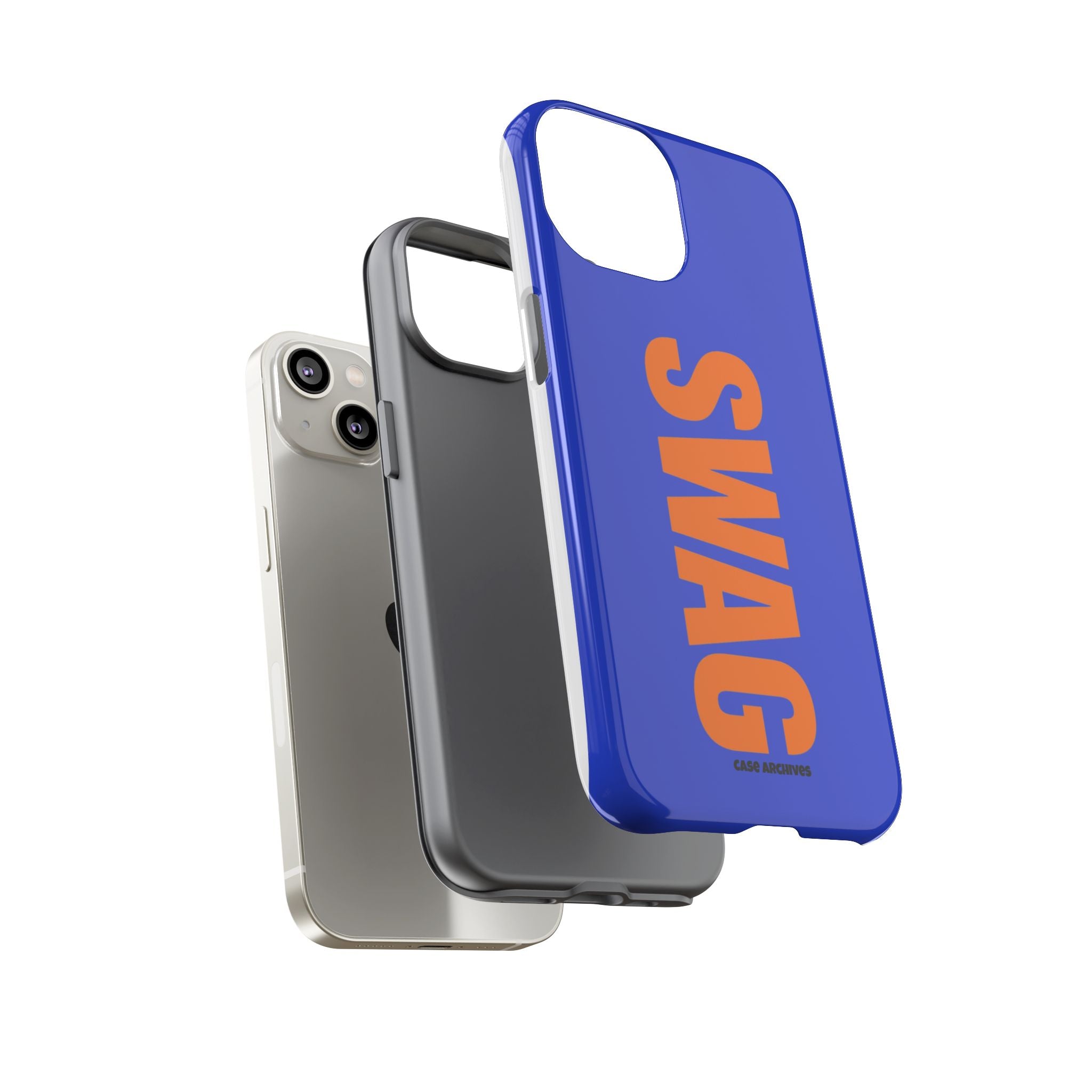 SWAG phone case | Tough Cases blue orange typography
