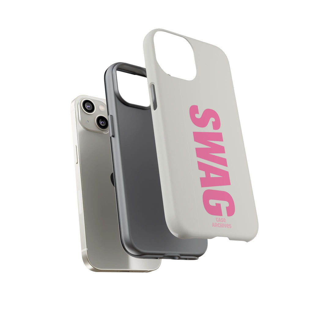 SWAG Phone Case — Bold Pink Vertical Text Tough Case