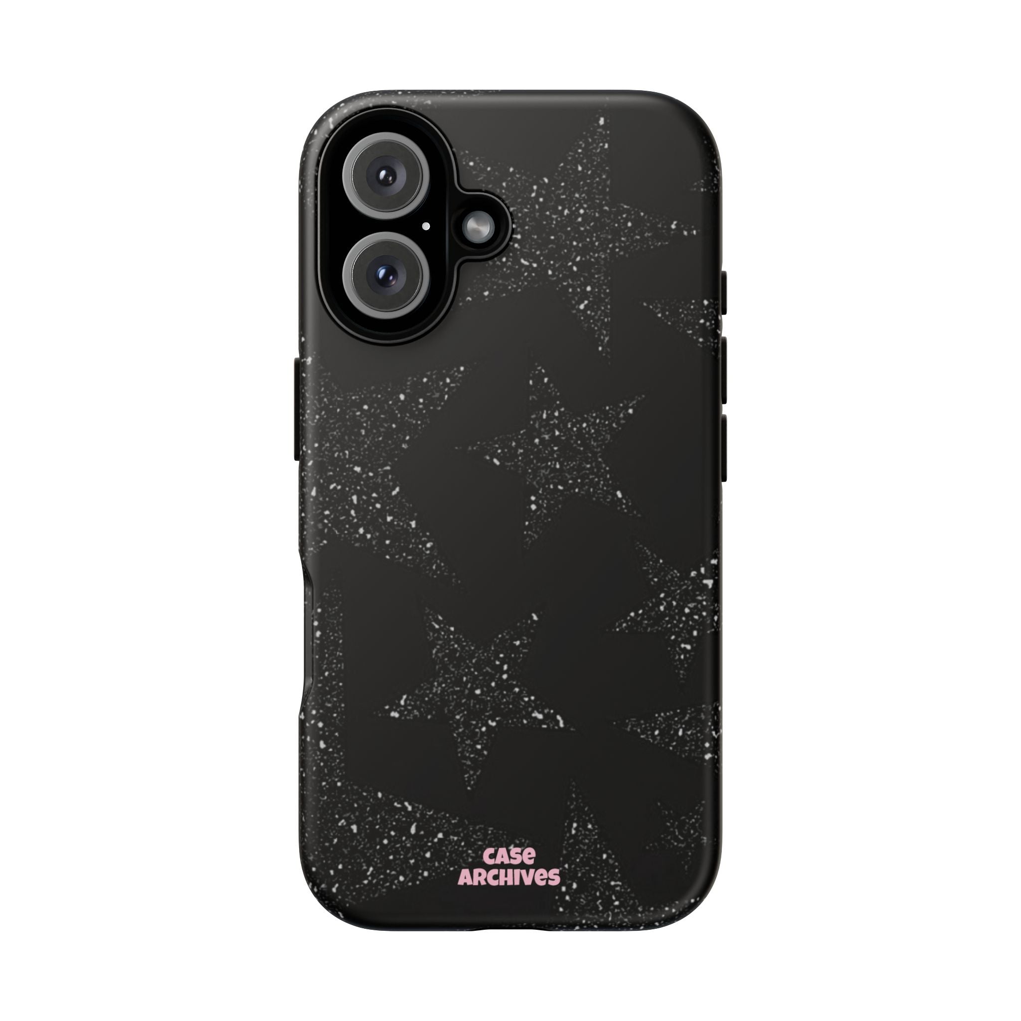 Glitter Star Tough Case — Black Sparkle Phone Protection