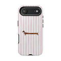 Dachshund Stripe Phone Case — Cute Pink Wiener Dog Protective Case
