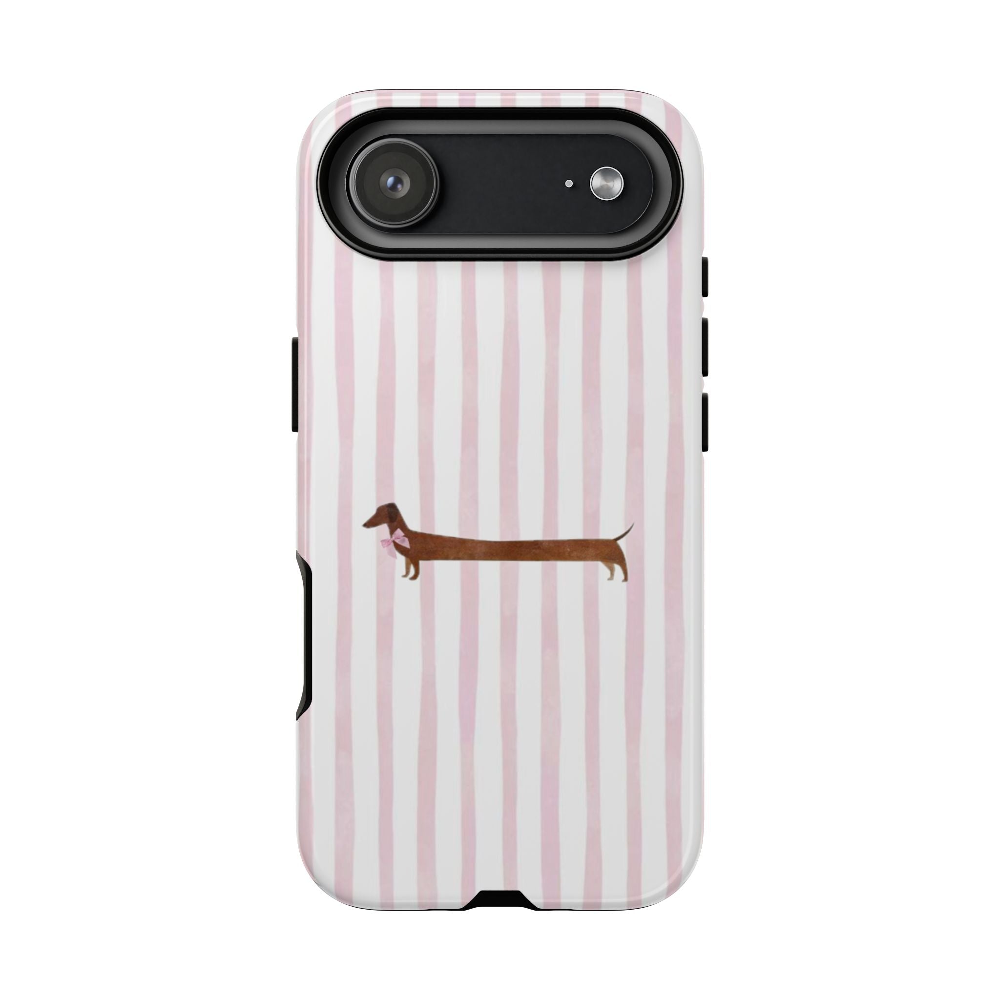 Dachshund Stripe Phone Case — Cute Pink Wiener Dog Protective Case