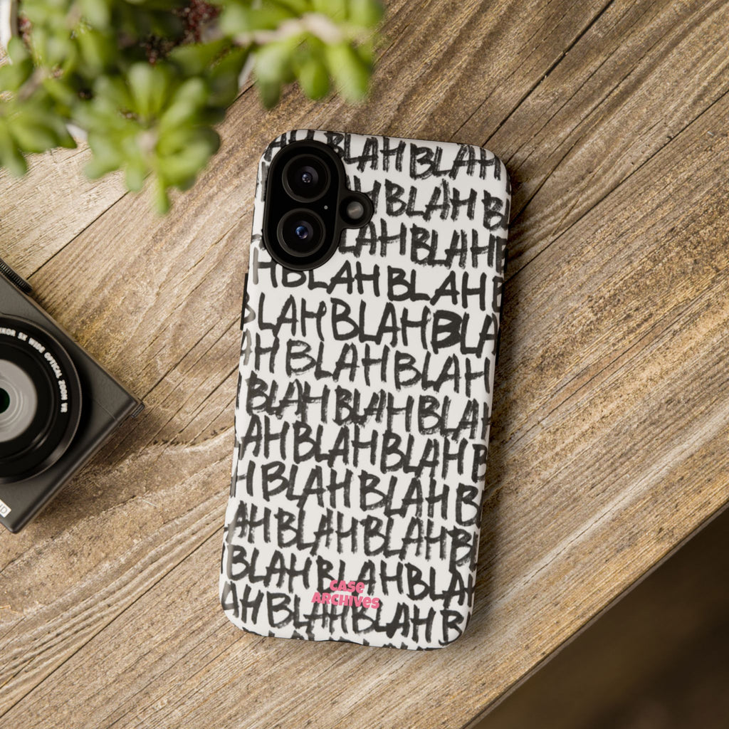Phone Case — 'BLAH BLAH' Graffiti Text Protective Tough Case