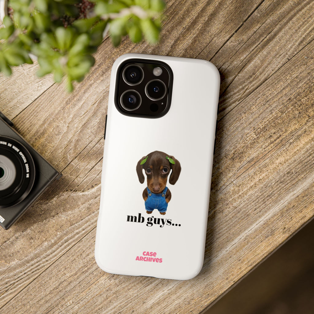 Phone Case — Cute Dachshund Puppy Design with 'nb guys...' Text