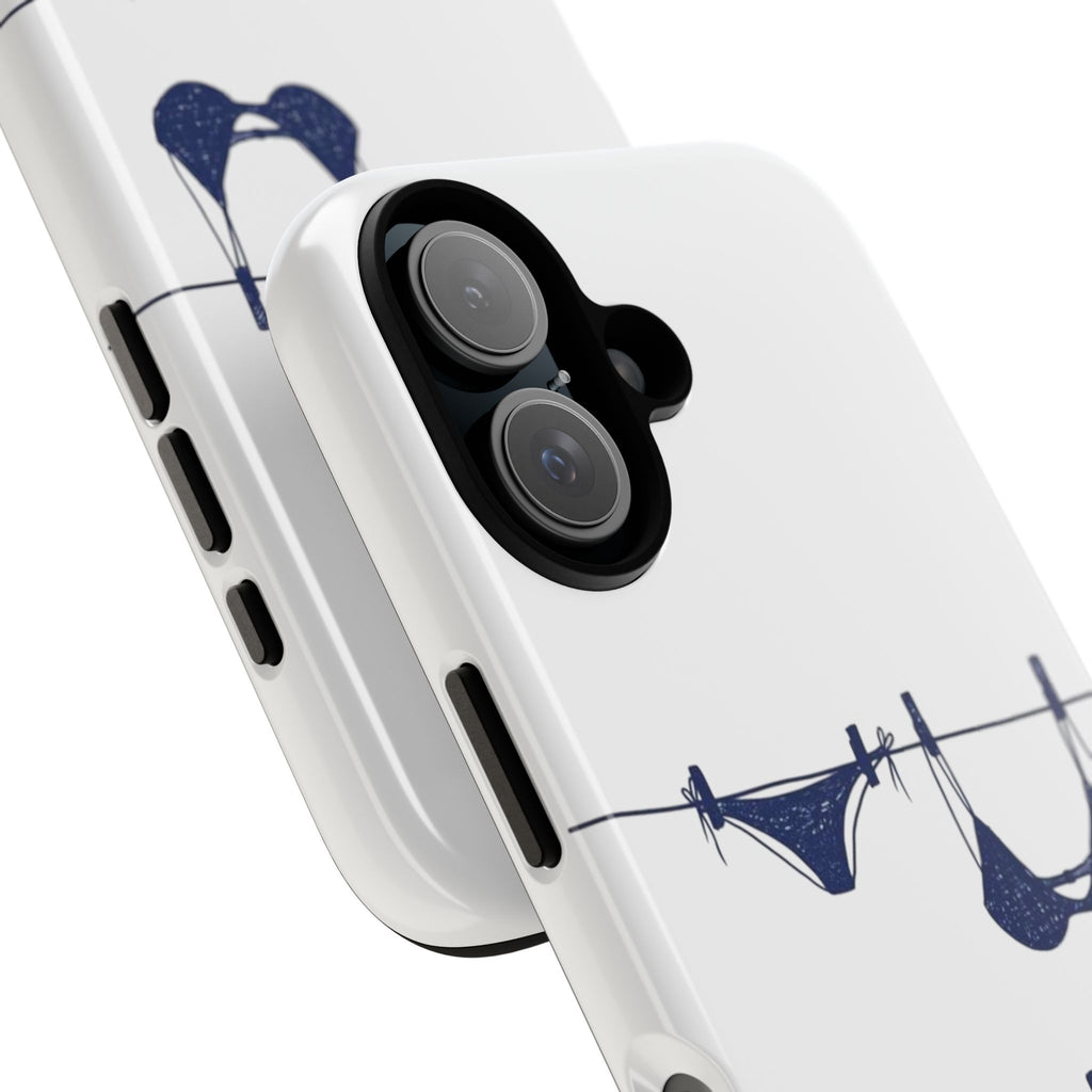 Phone Case — Blue swimsuit Clothesline Illustration Protective Cover