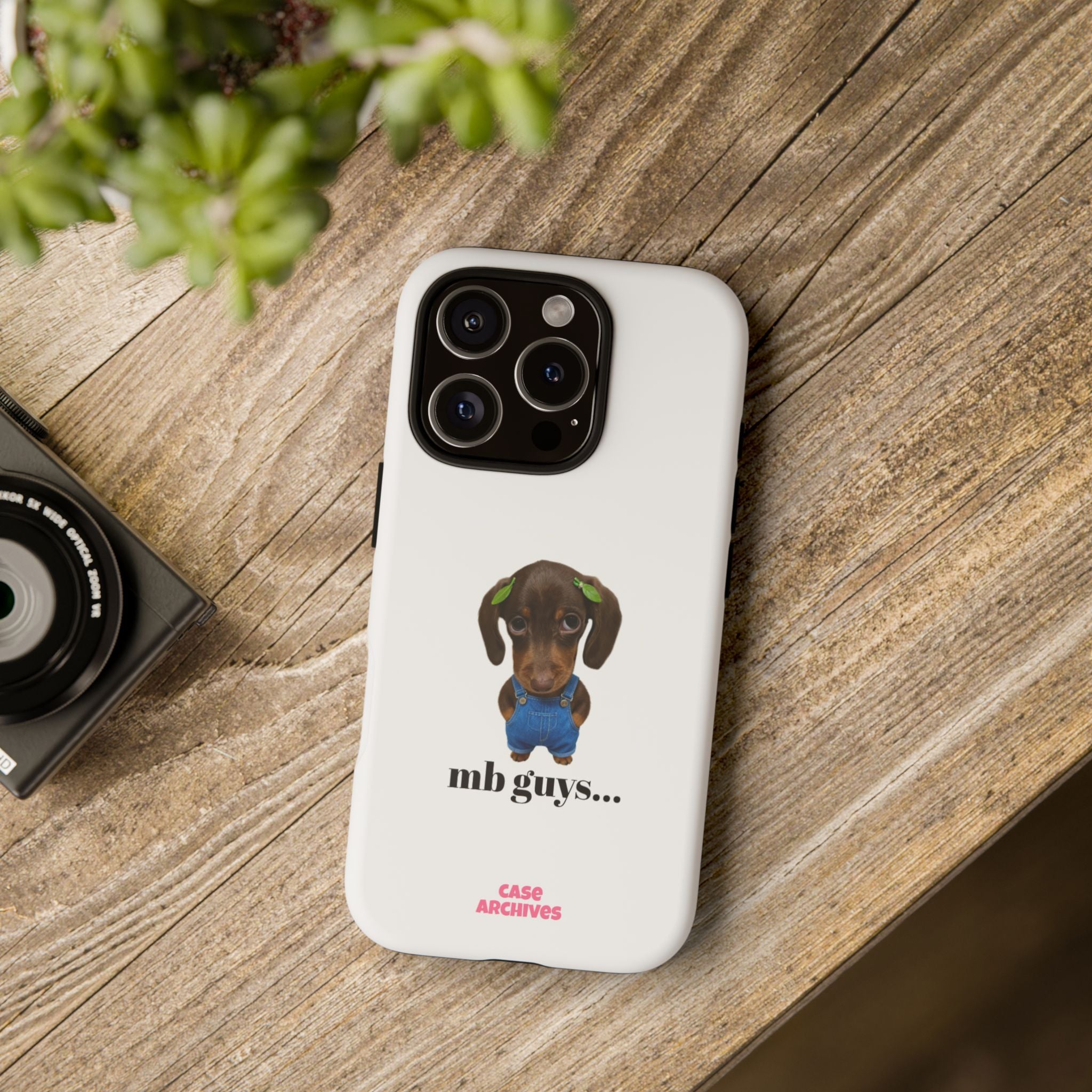 Phone Case — Cute Dachshund Puppy Design with 'nb guys...' Text
