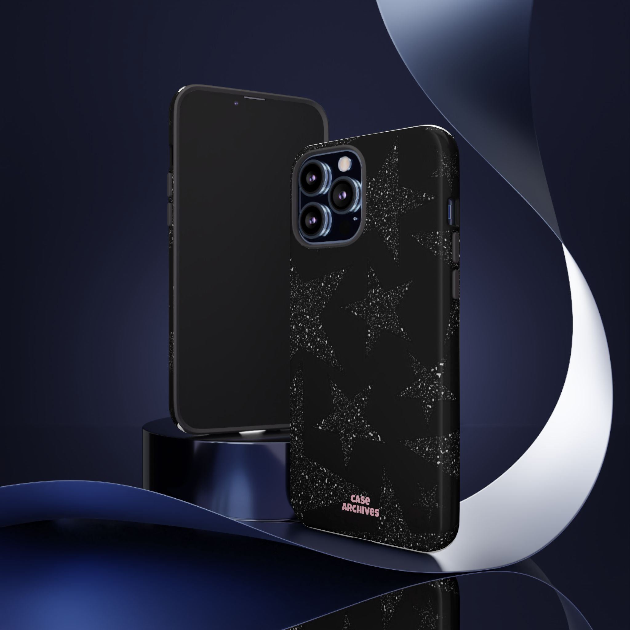 Glitter Star Tough Case — Black Sparkle Phone Protection