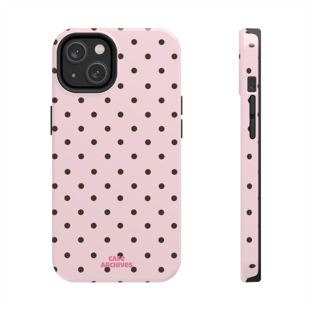 Pink polka dot Tough Phone Case – Slim Protective iPhone Cover