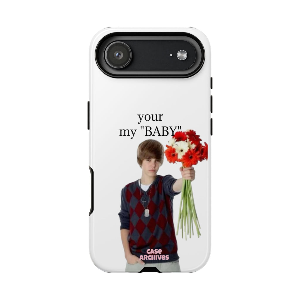 “your my 'BABY'” Justin Retro Photo Floral Design