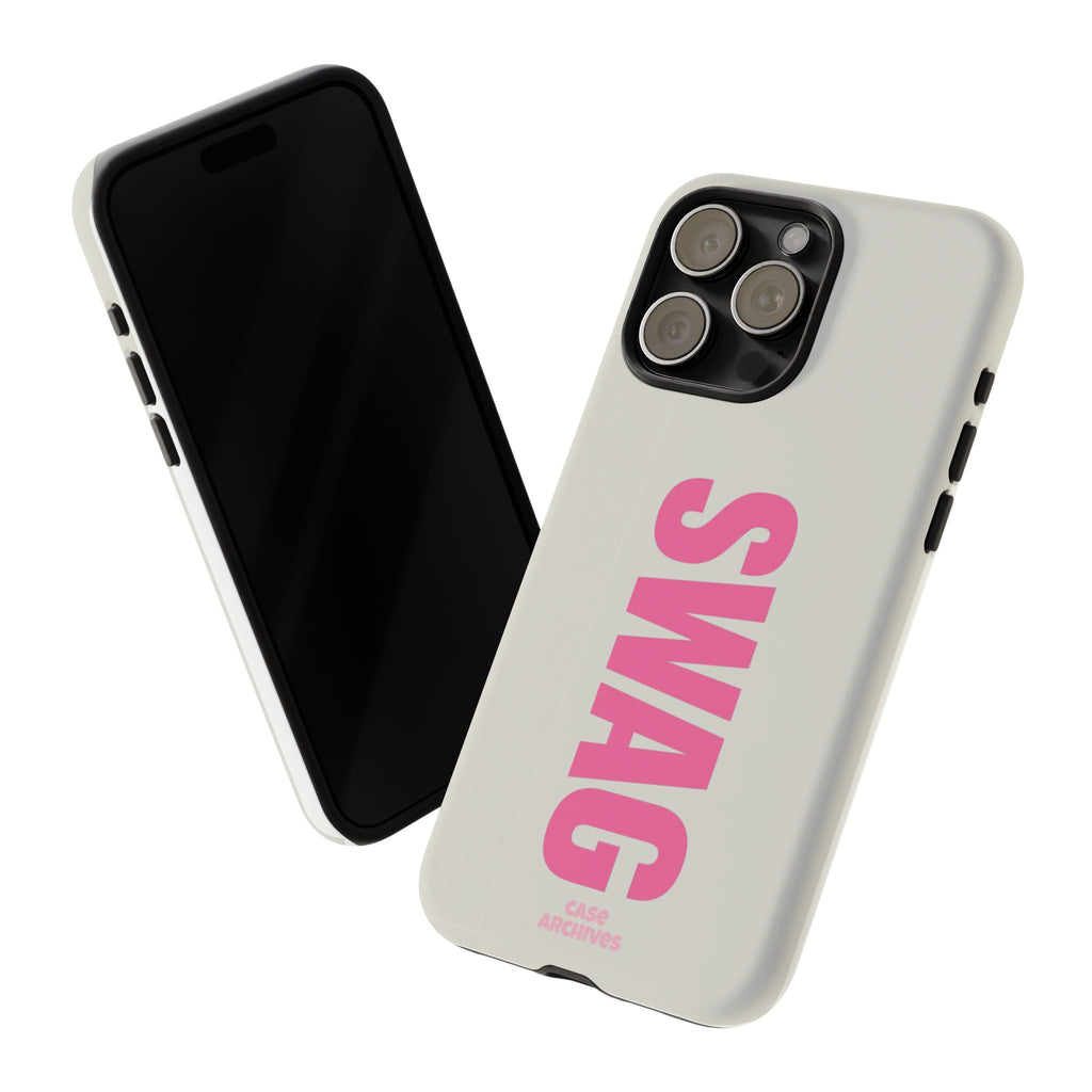 SWAG Phone Case — Bold Pink Vertical Text Tough Case