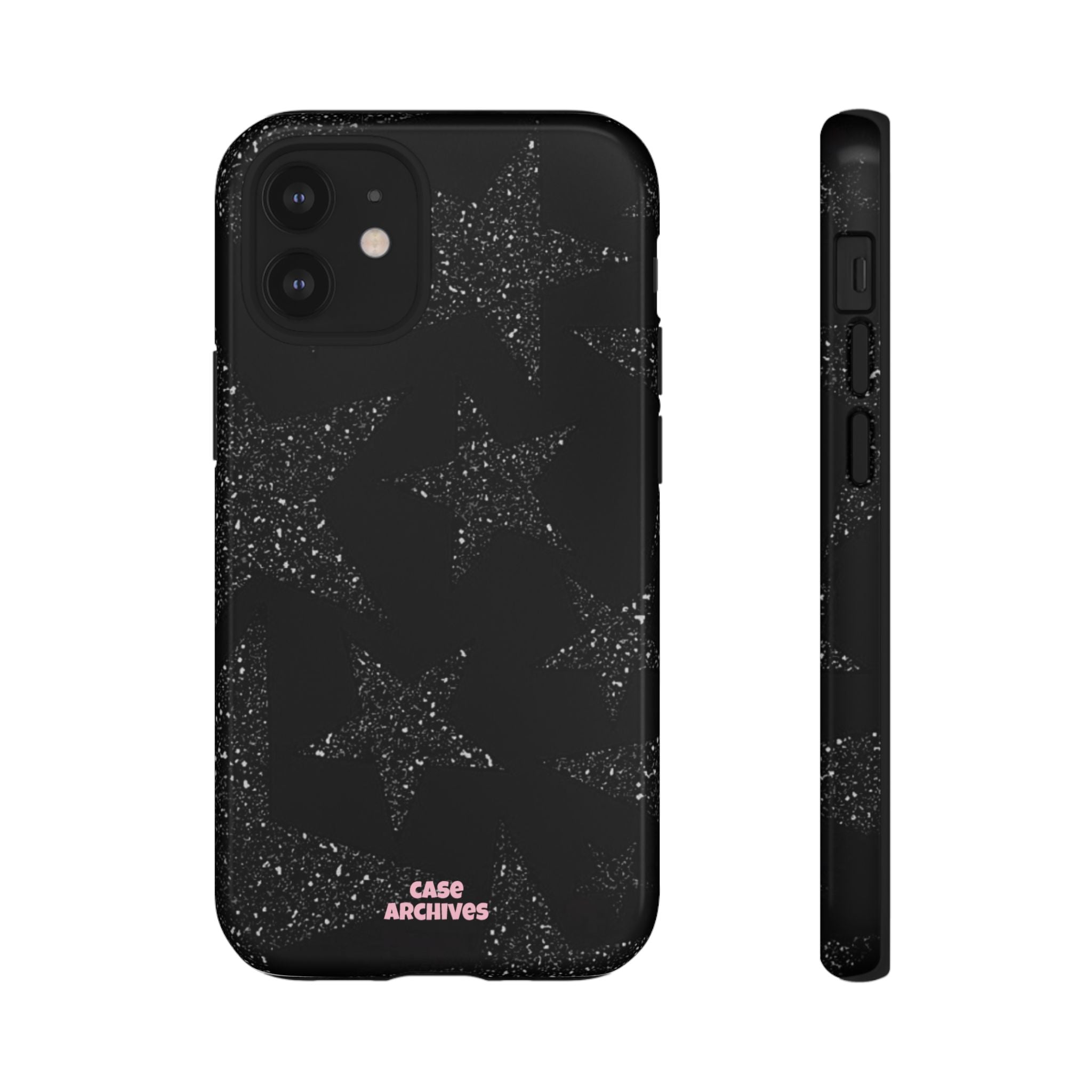 Glitter Star Tough Case — Black Sparkle Phone Protection