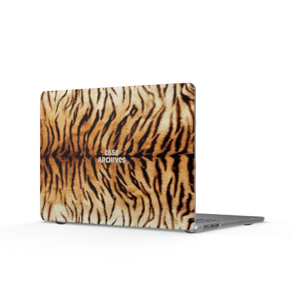 Tiger Print Matte MacBook Case — Bold Animal Stripe Laptop Cover