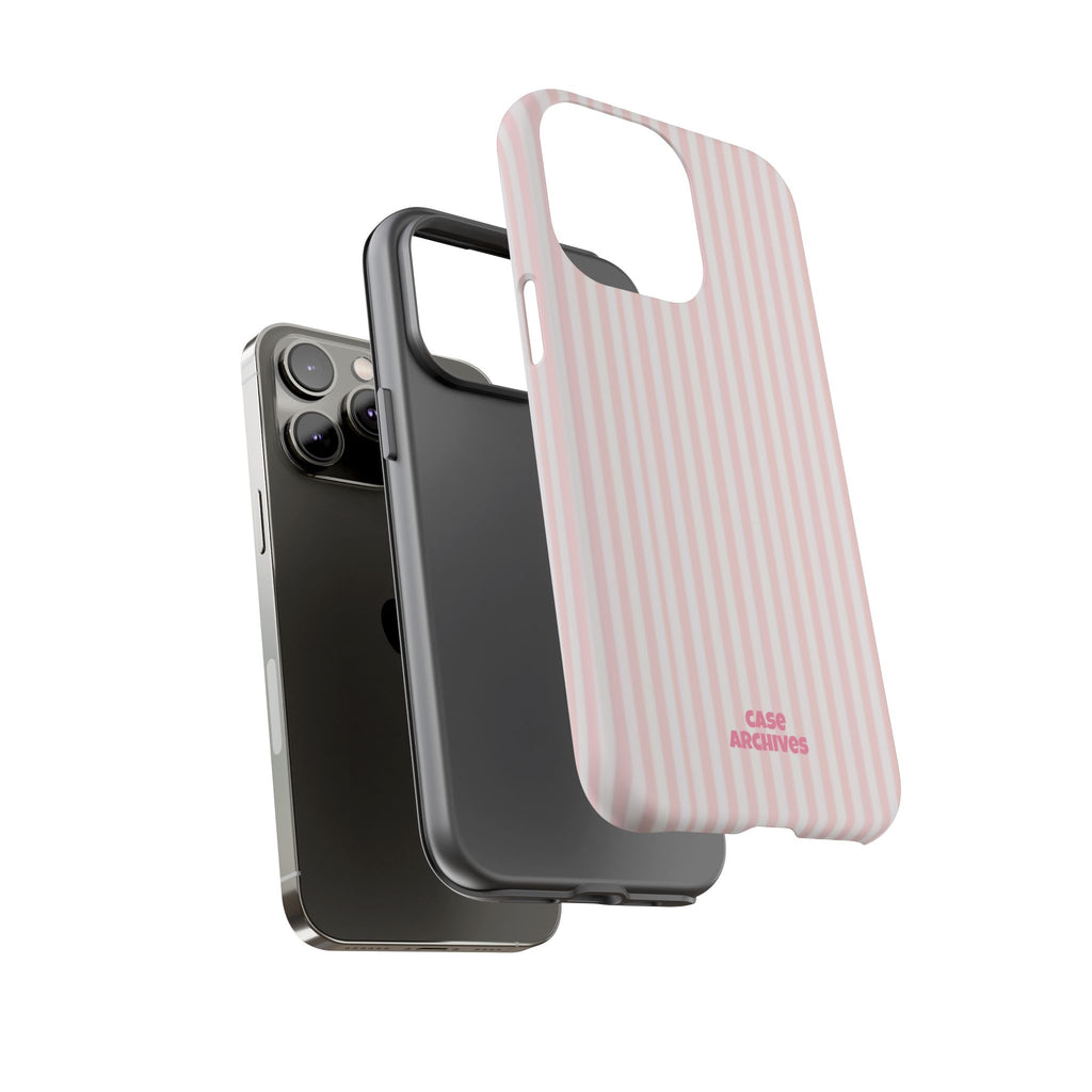 Pink Pastel Stripe Tough Phone Case — Protective iPhone Cover
