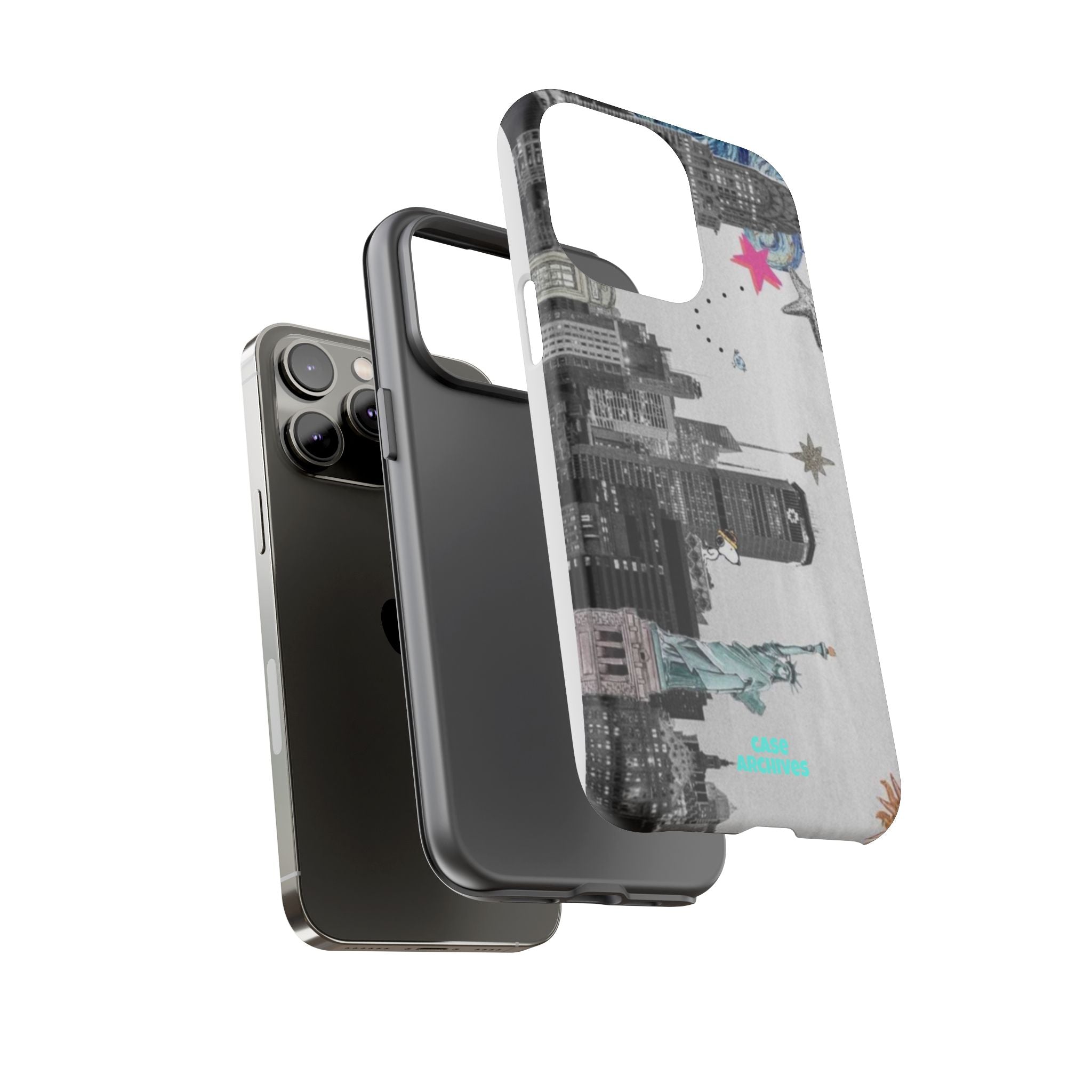 City Skyline Tough Phone Case – Statue of Liberty Urban Art Protective Cover