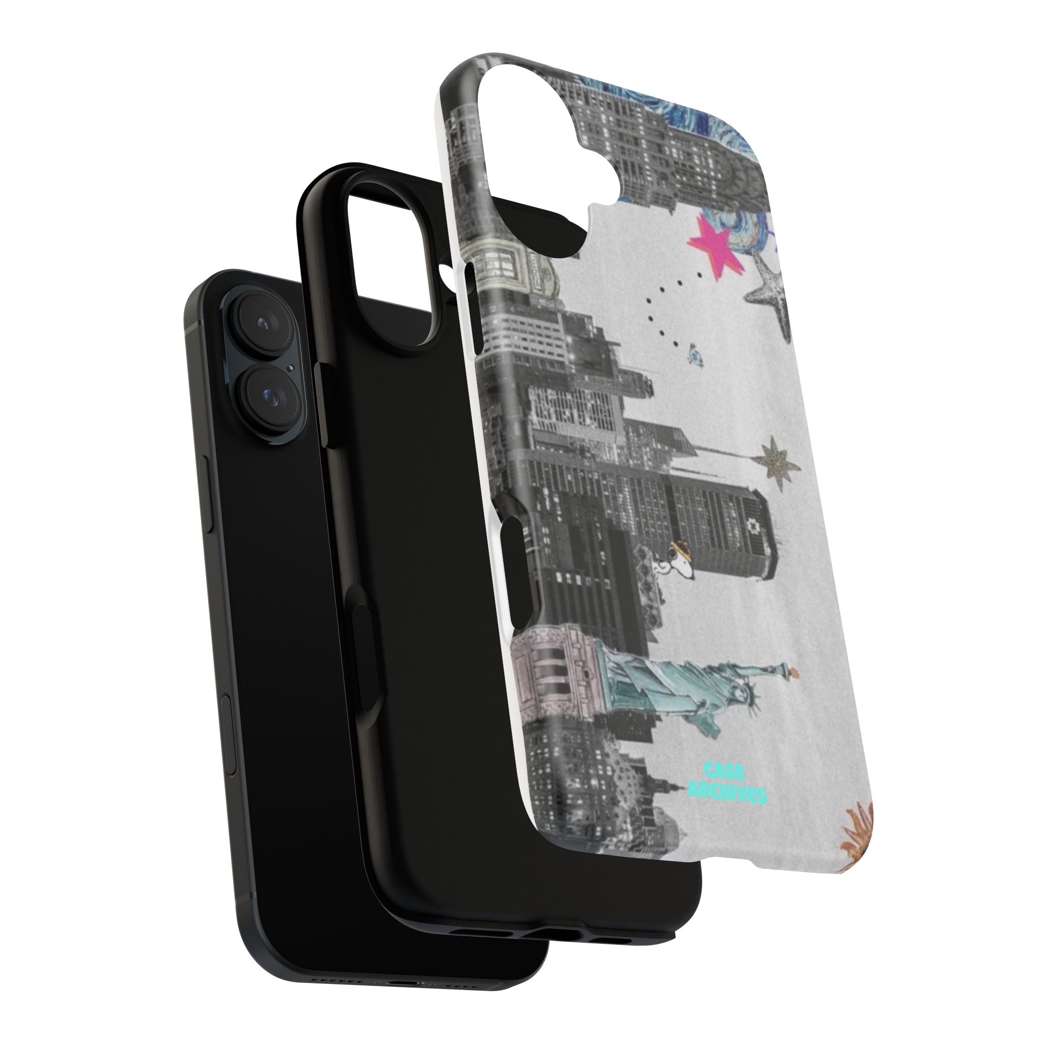 City Skyline Tough Phone Case – Statue of Liberty Urban Art Protective Cover