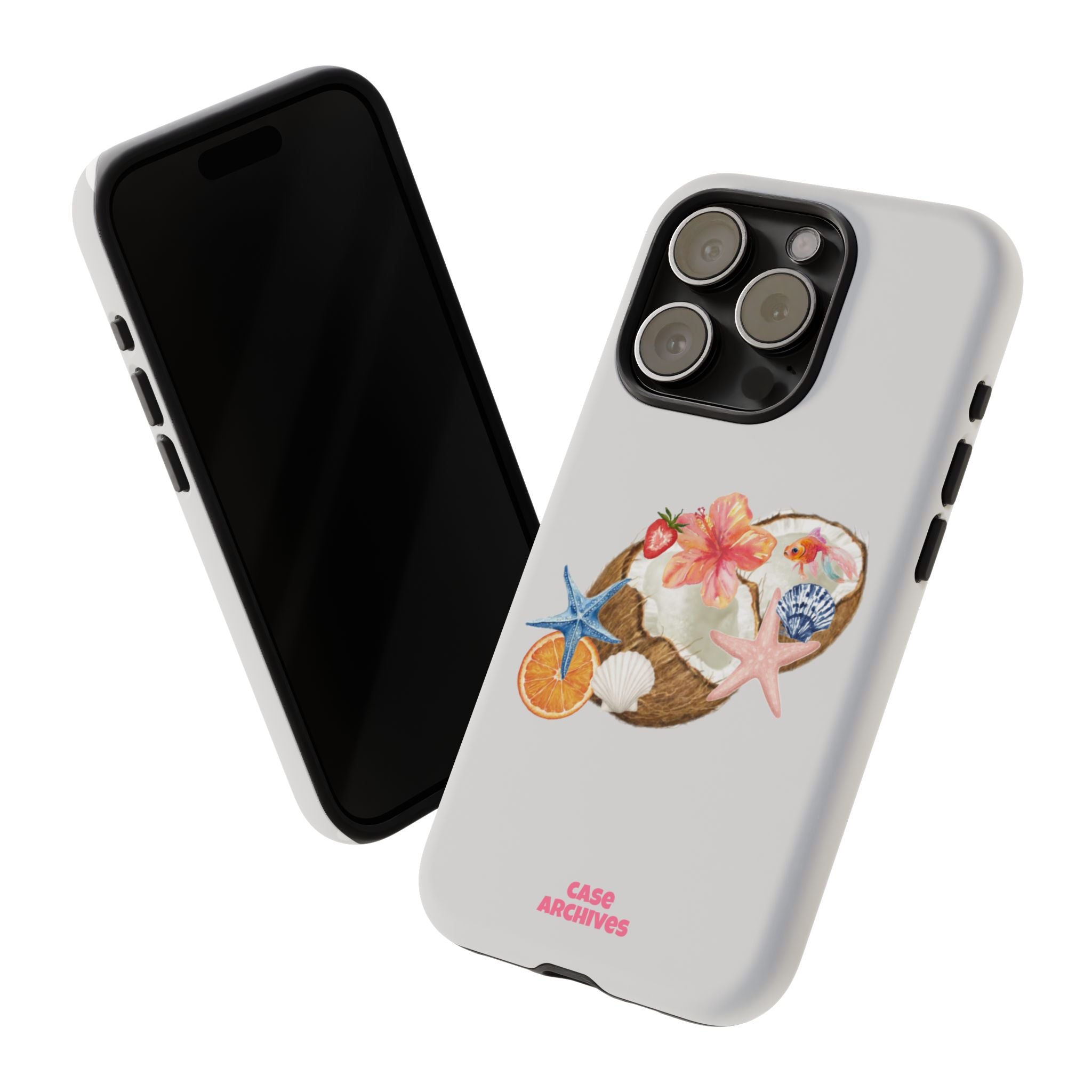 Beach Shells Tough Phone Case — Tropical Starfish & Hibiscus Design