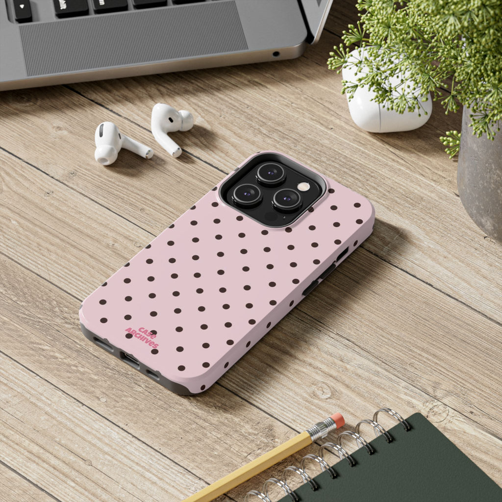 Pink polka dot Tough Phone Case – Slim Protective iPhone Cover