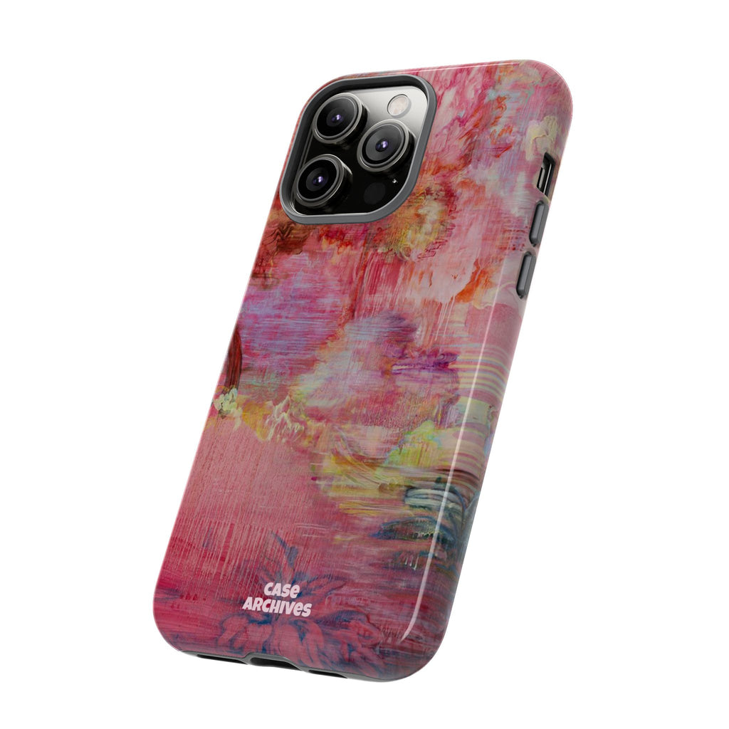 Floral Pink Abstract Phone Case — Tough Durable iPhone Cover