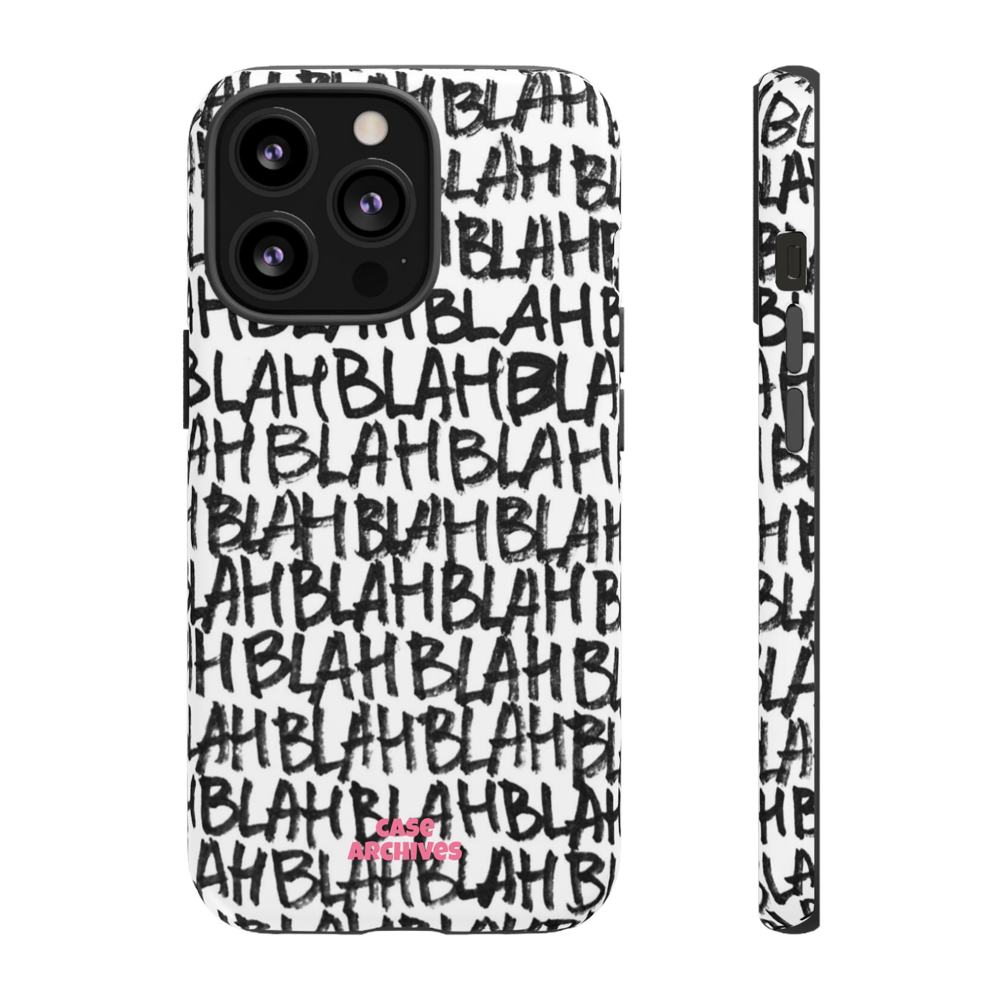 Phone Case — 'BLAH BLAH' Graffiti Text Protective Tough Case