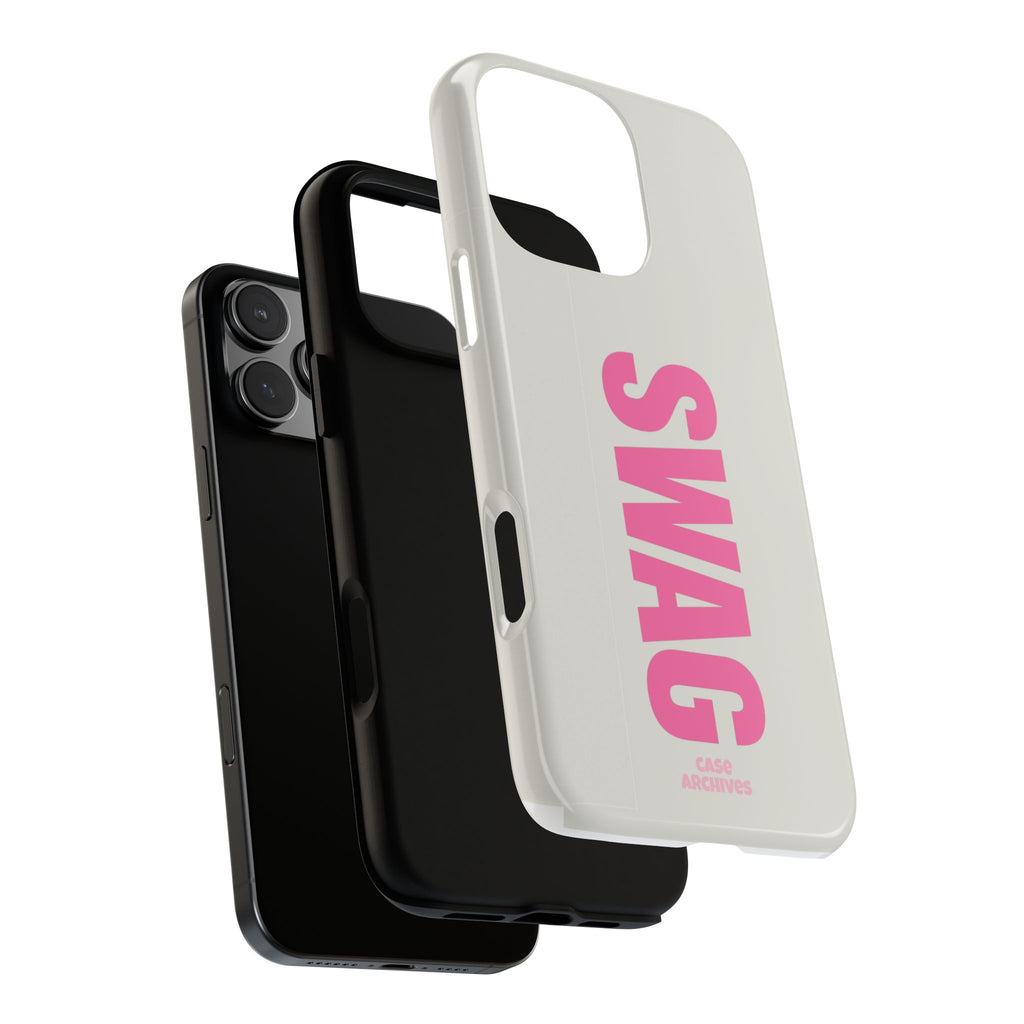 SWAG Phone Case — Bold Pink Vertical Text Tough Case