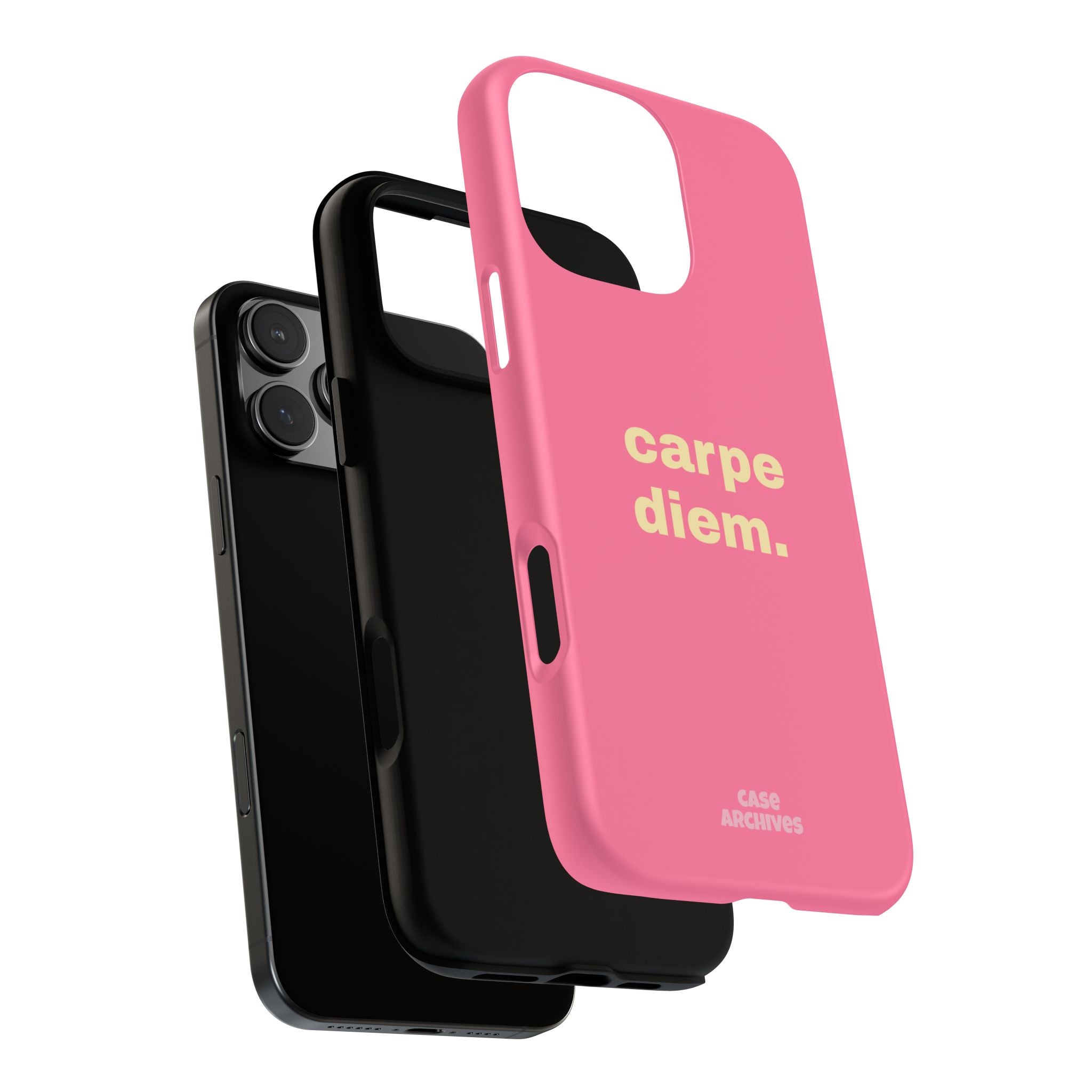 Pink "carpe diem." Tough Phone Case — Motivational Slim Protective Case
