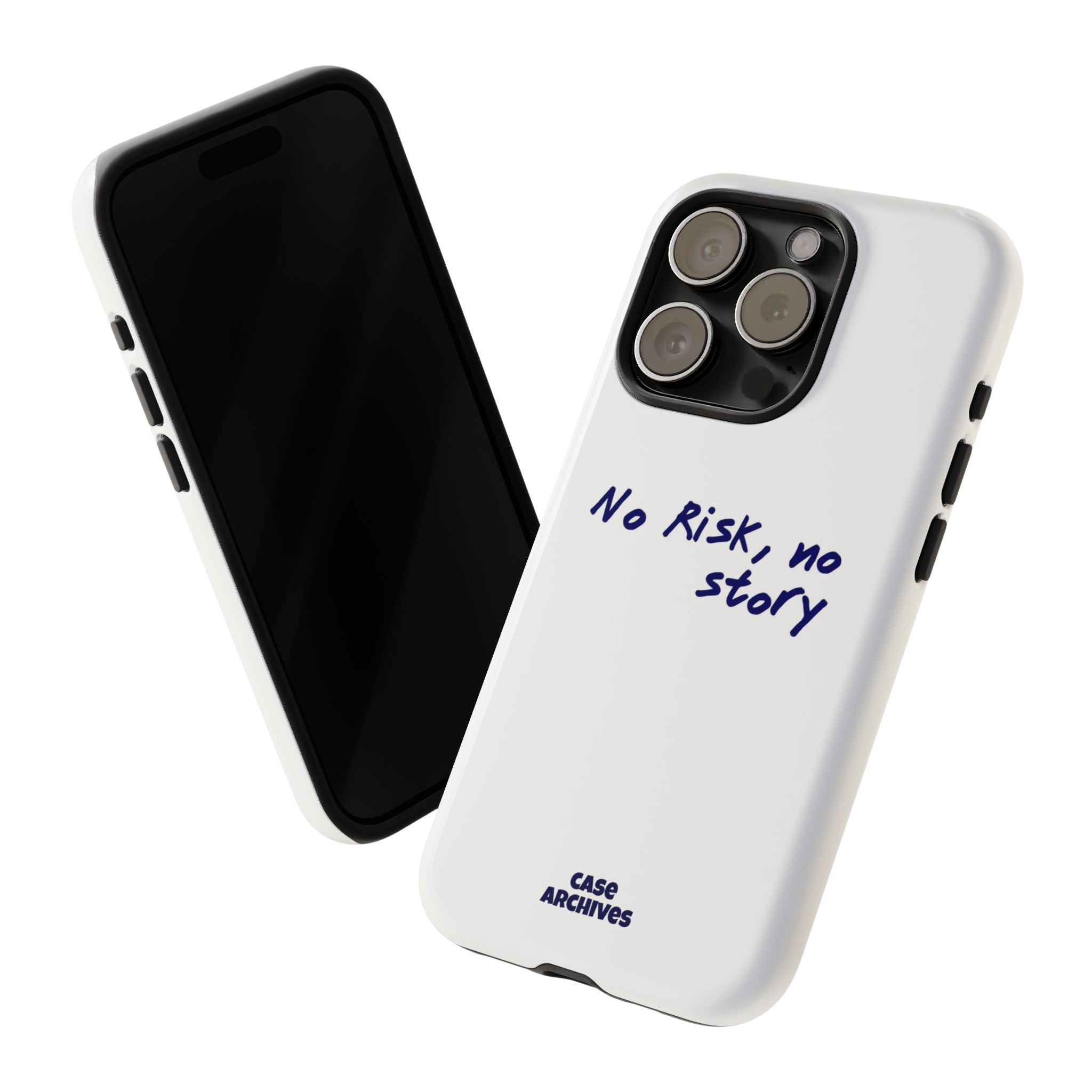Phone Case — "No Risk, No Story" Minimal Motivational Tough Case