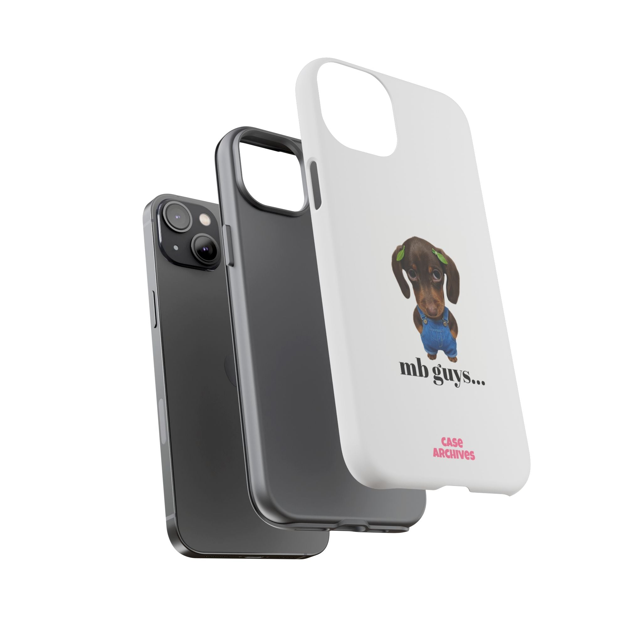 Phone Case — Cute Dachshund Puppy Design with 'nb guys...' Text