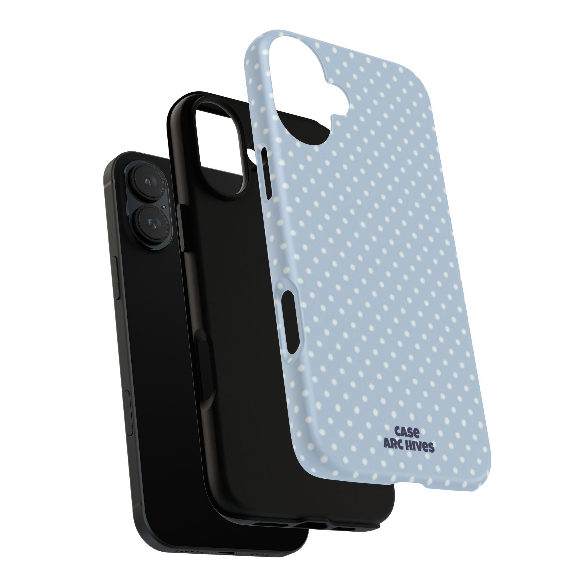 Pastel Blue Polka Dot Tough Phone Case — Protective iPhone Cover