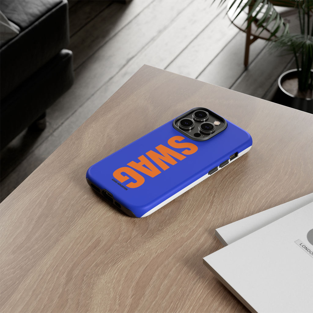 SWAG phone case | Tough Cases blue orange typography