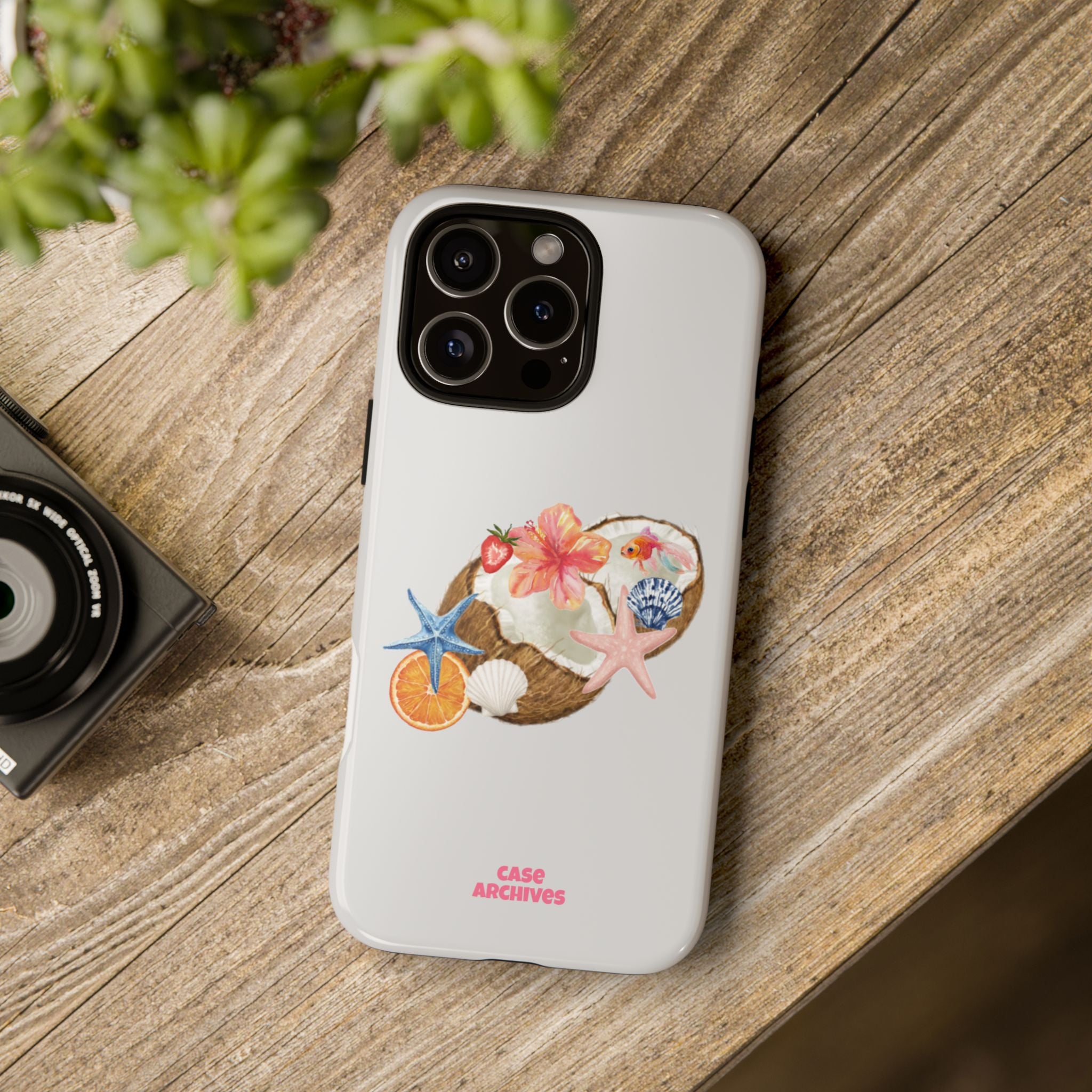 Beach Shells Tough Phone Case — Tropical Starfish & Hibiscus Design