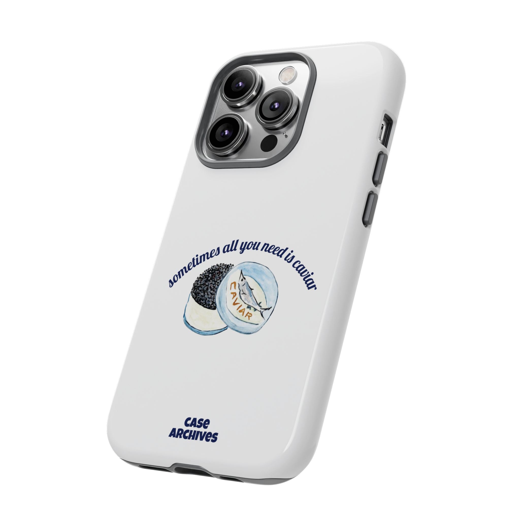 Caviar Illustration Phone Case — "sometimes all you need is caviar" Protective Hard Case