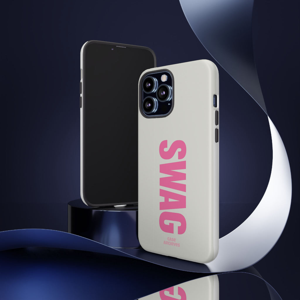 SWAG Phone Case — Bold Pink Vertical Text Tough Case