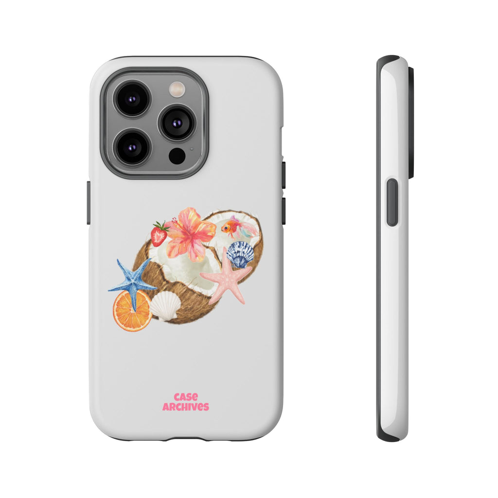 Beach Shells Tough Phone Case — Tropical Starfish & Hibiscus Design