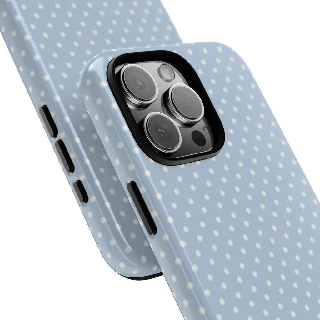 Pastel Blue Polka Dot Tough Phone Case — Protective iPhone Cover