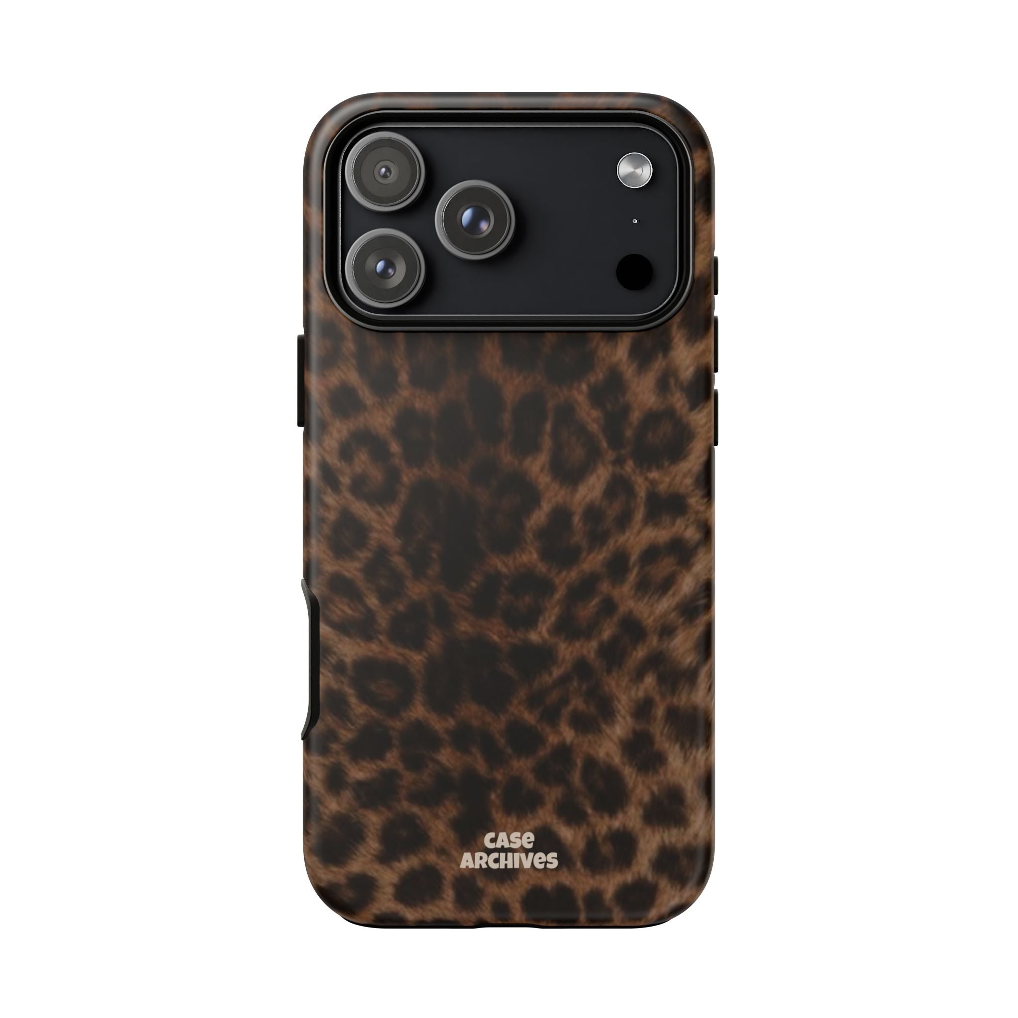 Leopard Print Phone Case — Protective Tough Case with Brown Animal Print