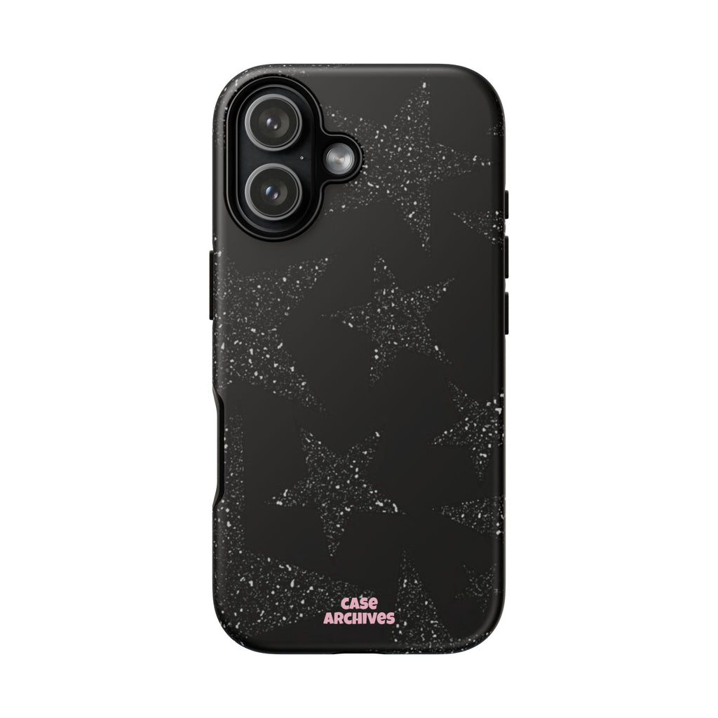 Glitter Star Tough Case — Black Sparkle Phone Protection