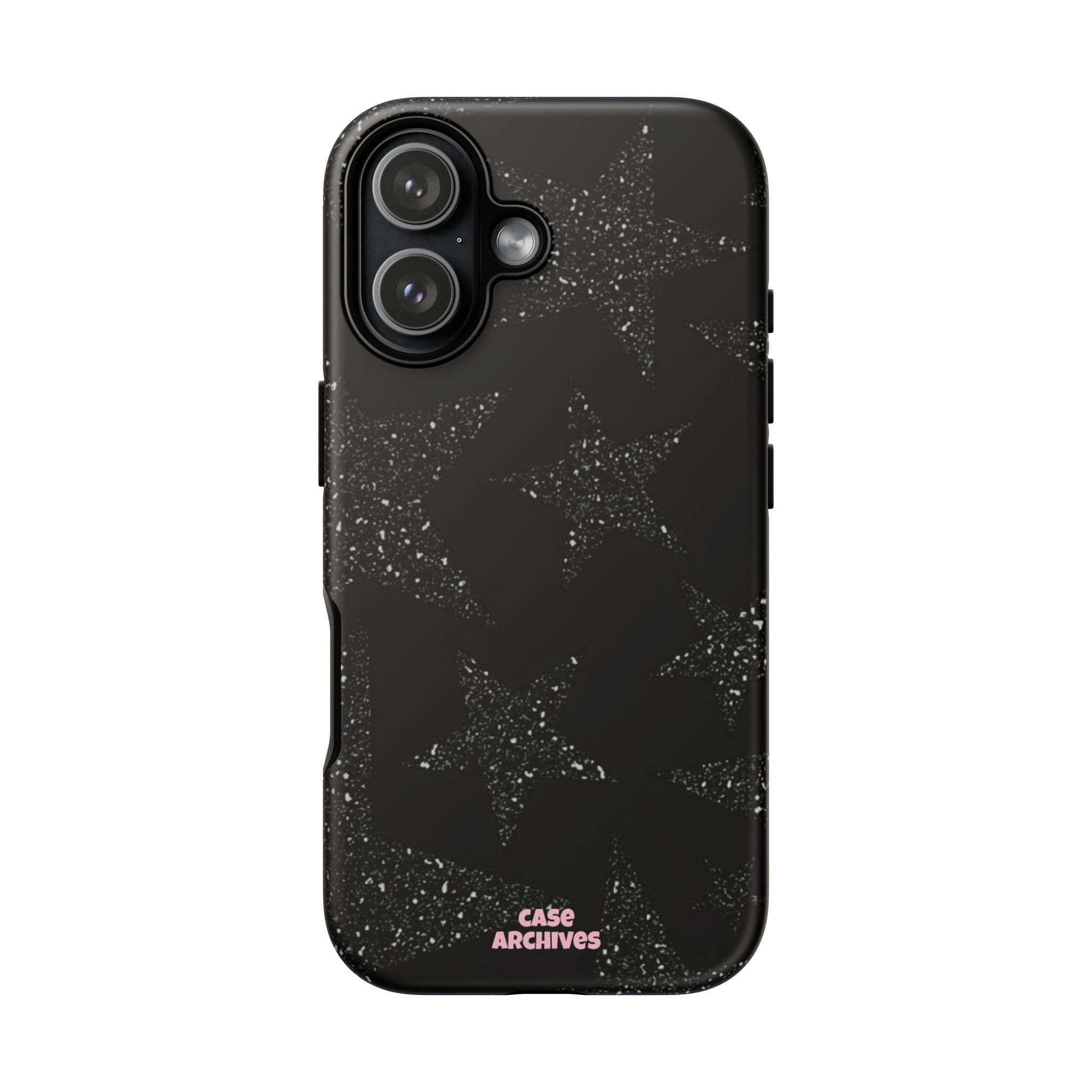 Glitter Star Tough Case — Black Sparkle Phone Protection
