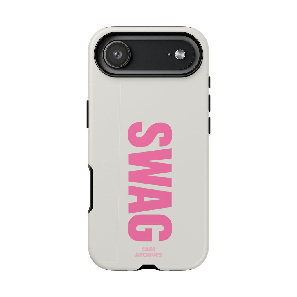 SWAG Phone Case — Bold Pink Vertical Text Tough Case