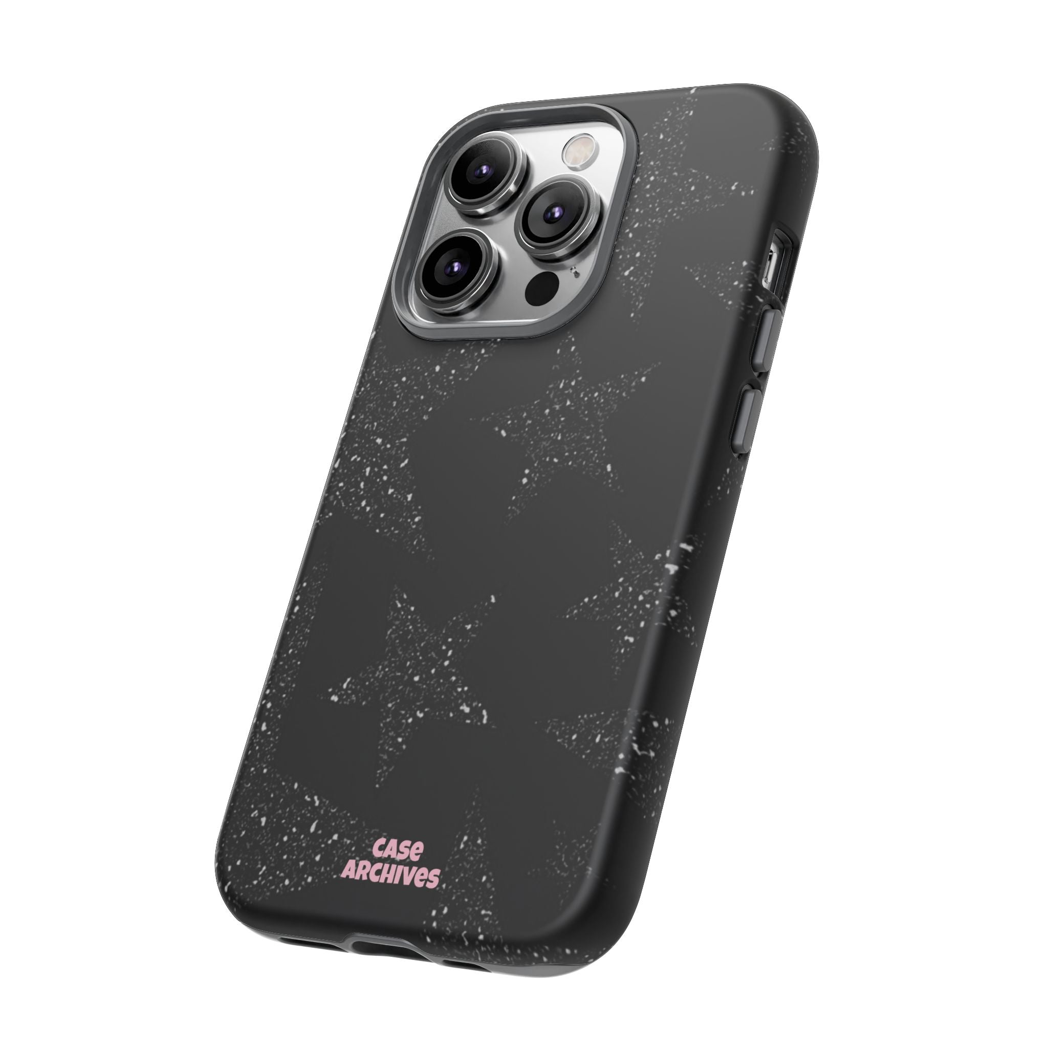 Glitter Star Tough Case — Black Sparkle Phone Protection