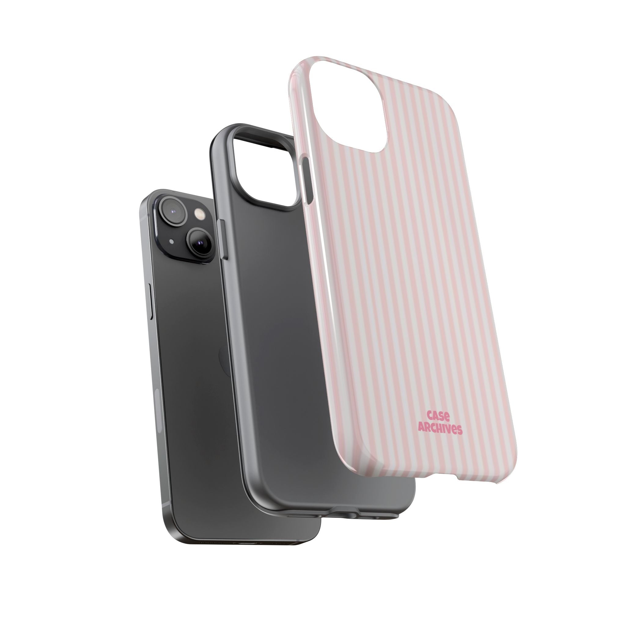 Pink Pastel Stripe Tough Phone Case — Protective iPhone Cover