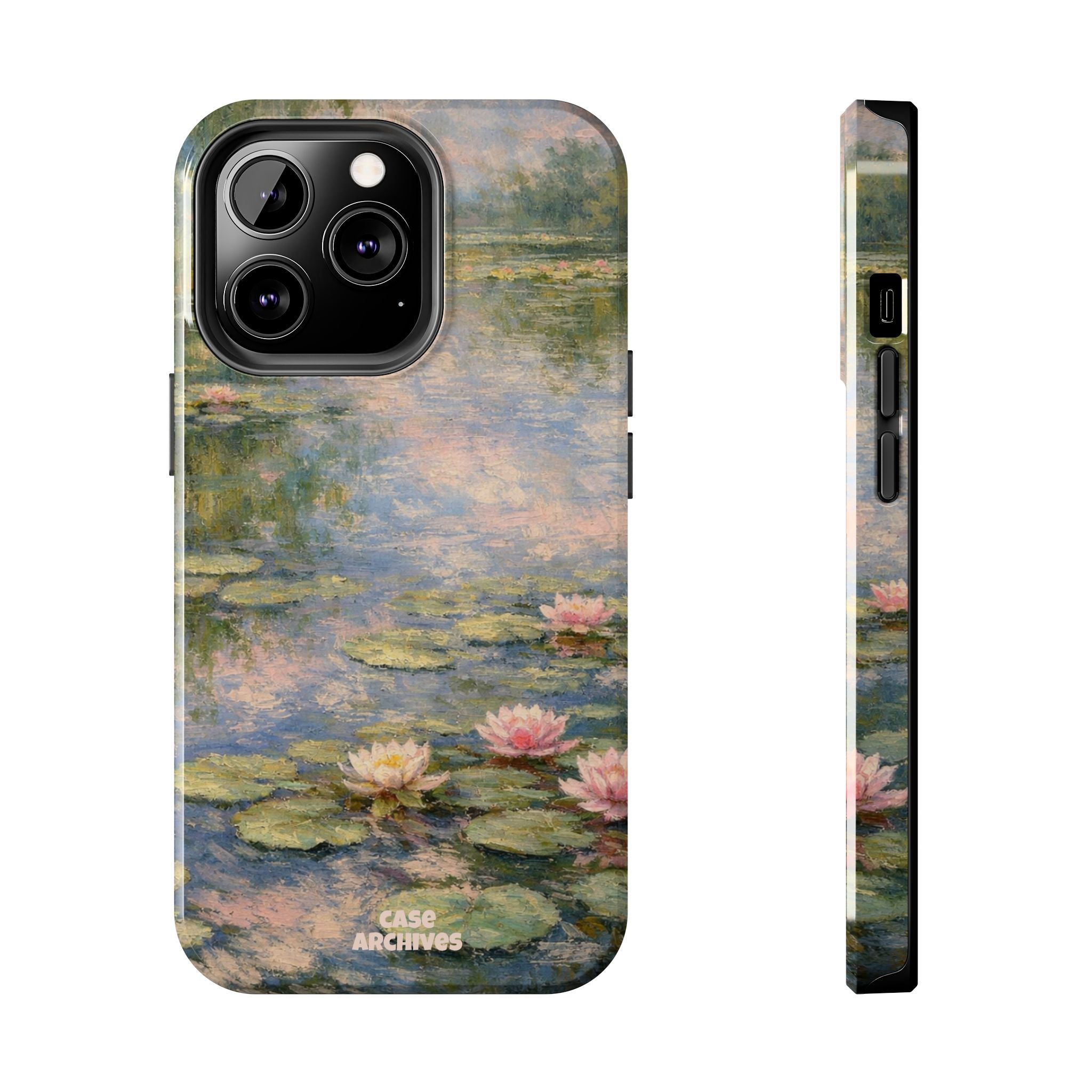 Water Lily Tough Phone Case — Monet-Inspired Floral Protective Phone Cover