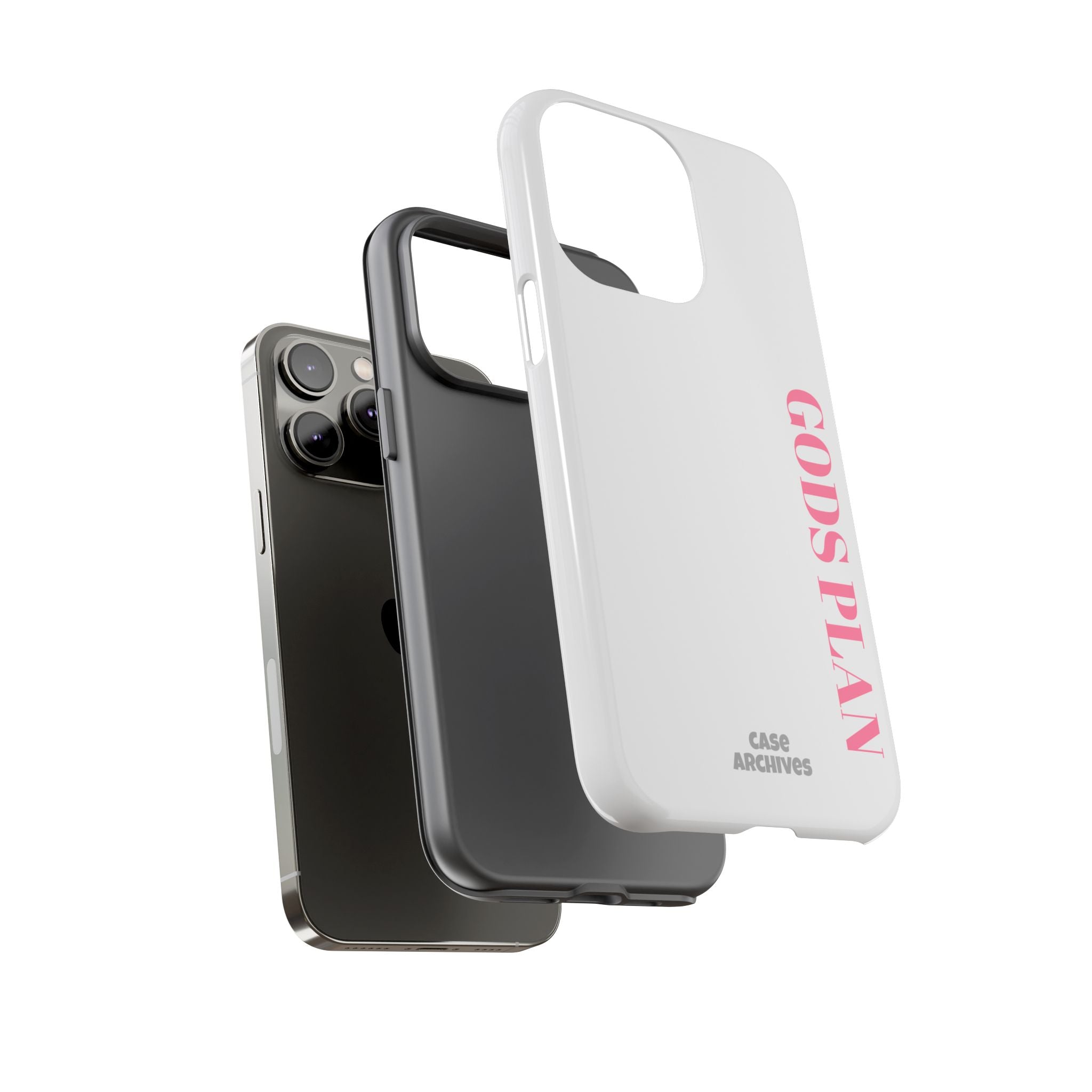 Phone Case — GODS PLAN Vertical Pink Text Religious iPhone Cover