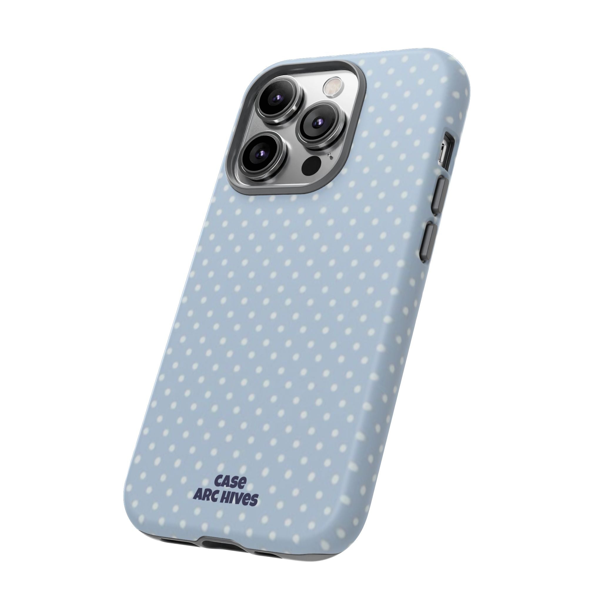 Pastel Blue Polka Dot Tough Phone Case — Protective iPhone Cover
