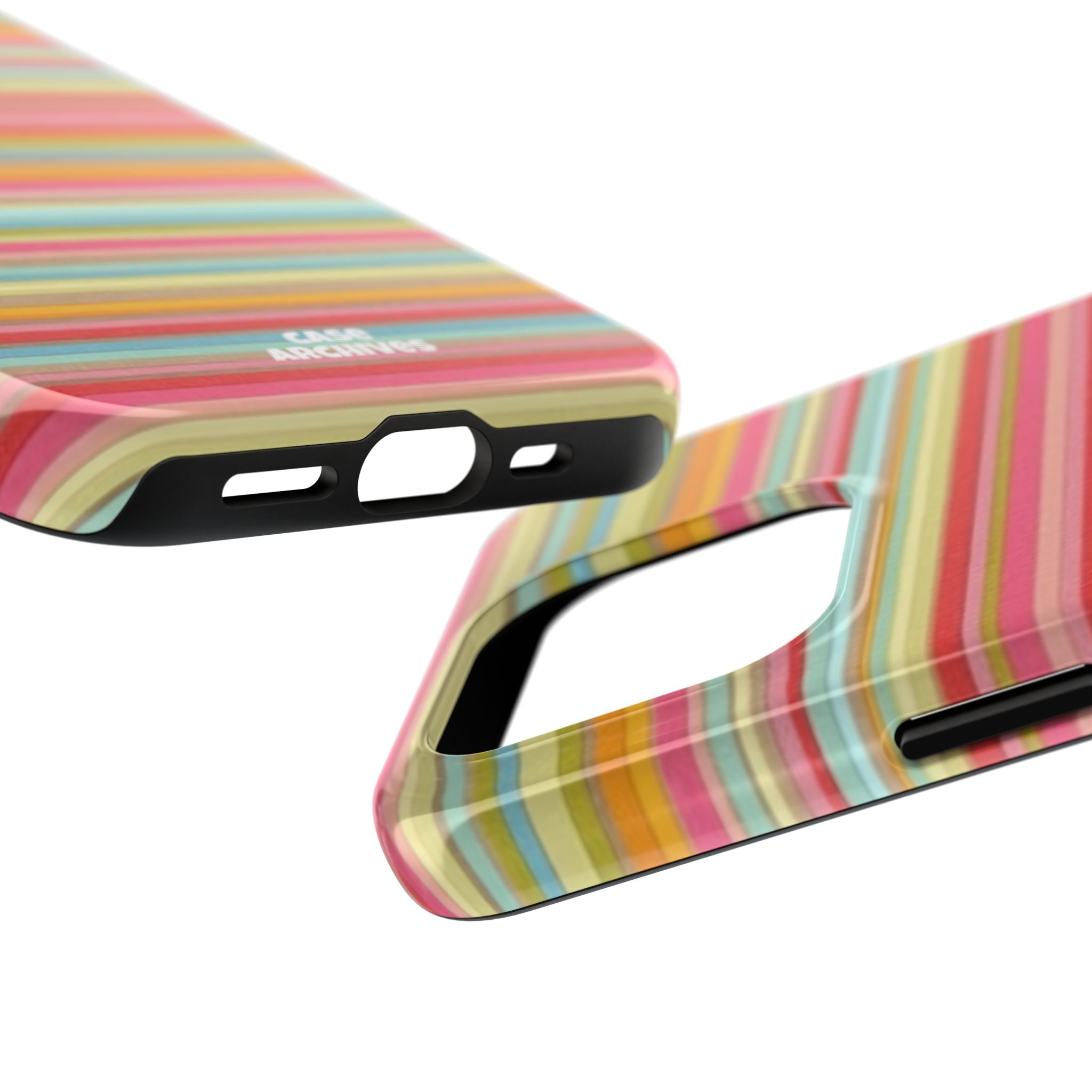 Tough Phone Case — Colorful Retro Striped Protective Cover