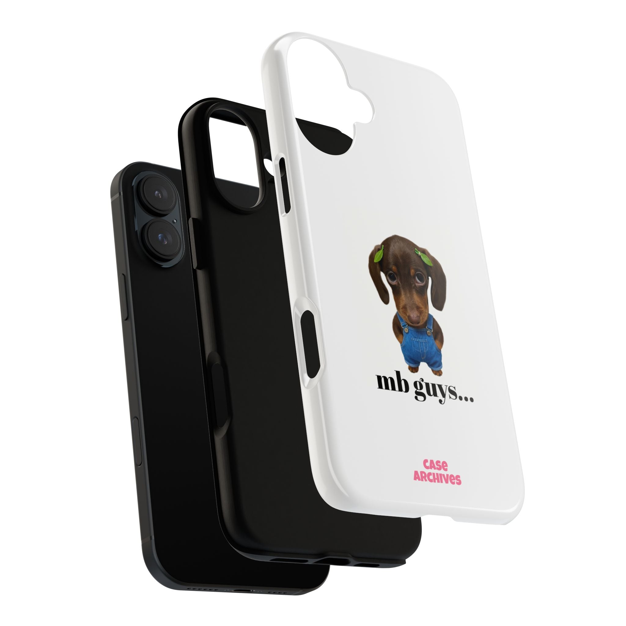 Phone Case — Cute Dachshund Puppy Design with 'nb guys...' Text