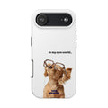 "In My Own World" Cute Dog Design, Durable Protective iPhone Case