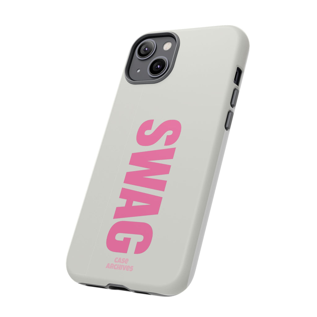 SWAG Phone Case — Bold Pink Vertical Text Tough Case
