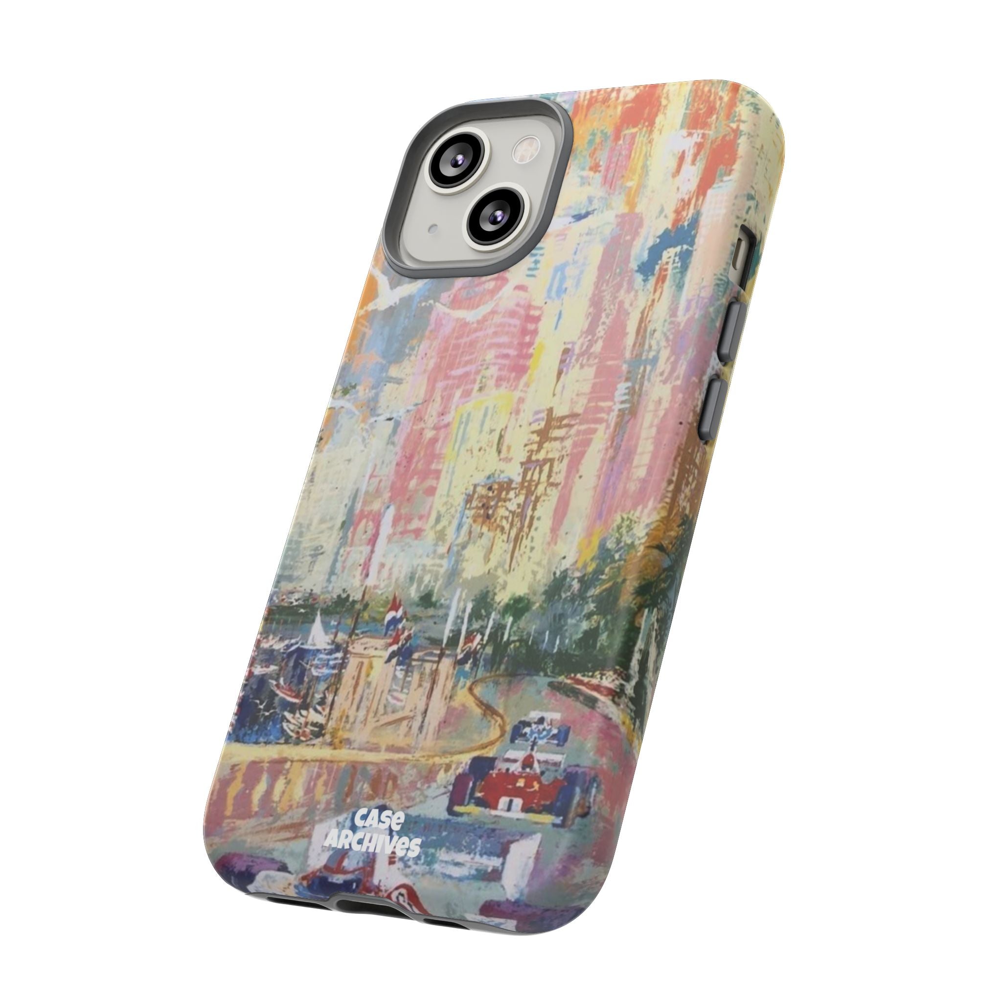 Racing Cityscape Phone Case — Vintage Grand Prix Art Protective Cover