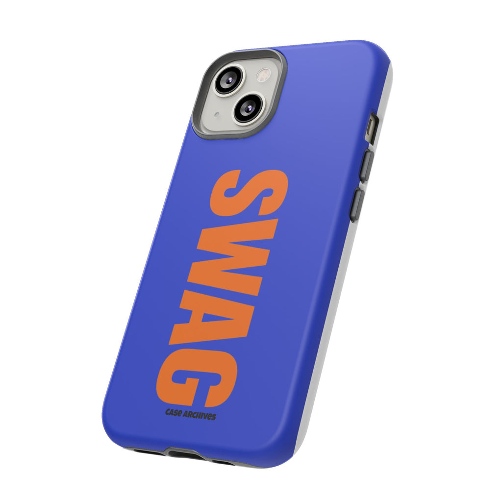 SWAG phone case | Tough Cases blue orange typography