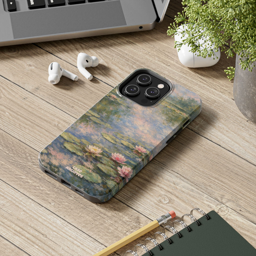 Water Lily Tough Phone Case — Monet-Inspired Floral Protective Phone Cover
