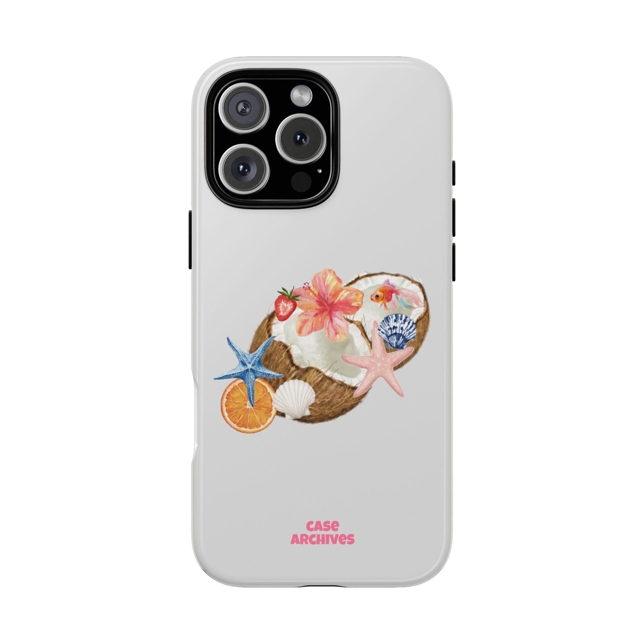 Beach Shells Tough Phone Case — Tropical Starfish & Hibiscus Design